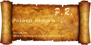 Polónyi Richárd névjegykártya
